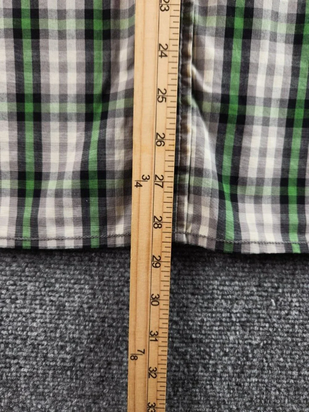 The North Face Western Shirt Men Green Plaid Pearl Snap Hiking Outdoors Medium